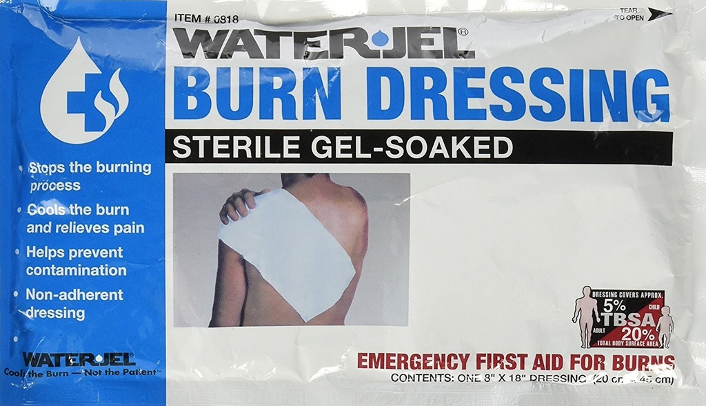 Dressing pour brûlures d'urgence, 8" x 18"