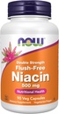 NOW Foods Supplements, Niacin (Vitamin B-3) 500 mg, Flush-Free, Double Strength, Nutritional Health, 90 Veg Capsules