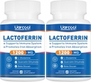 Lactoferrine Supplément 1200mg pour un soutien immunitaire sain-sans gluten, végétarien - 60 Softgels(2 bouteilles)