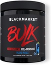 BLACKMARKET avant l'entraînement en vrac - Pré-entraînement boisson énergétique pour les hommes 30 portions - pré-entraînement boisson poudre avec créatine (Razz bleu)