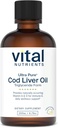 Vital Nutrients - Ultra Pure Cod Liver Oil 1025 (Pharmaceutical Grade) - 100% Pure Norwegian Cod Liver Oil - 200 ml per Bottle