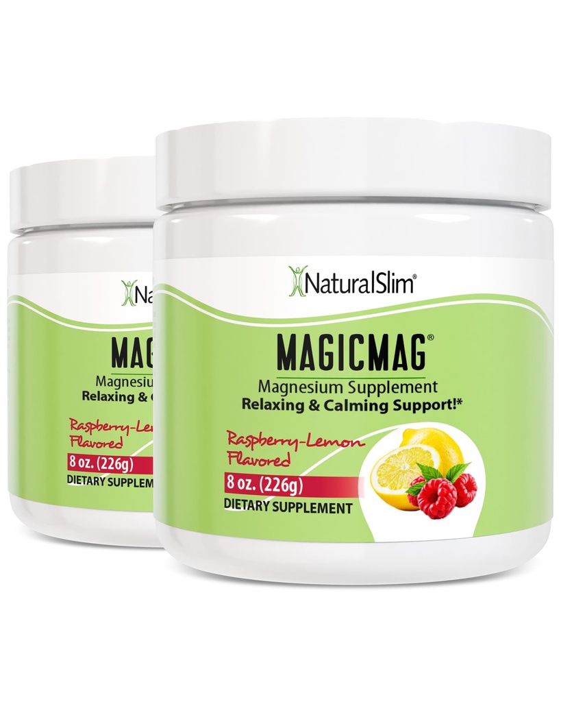 NaturalSlim Magicmag Pure Magnésium Citrate Poudre Stress, Constipation, Muscle, Heart Health, and Sleep Support.