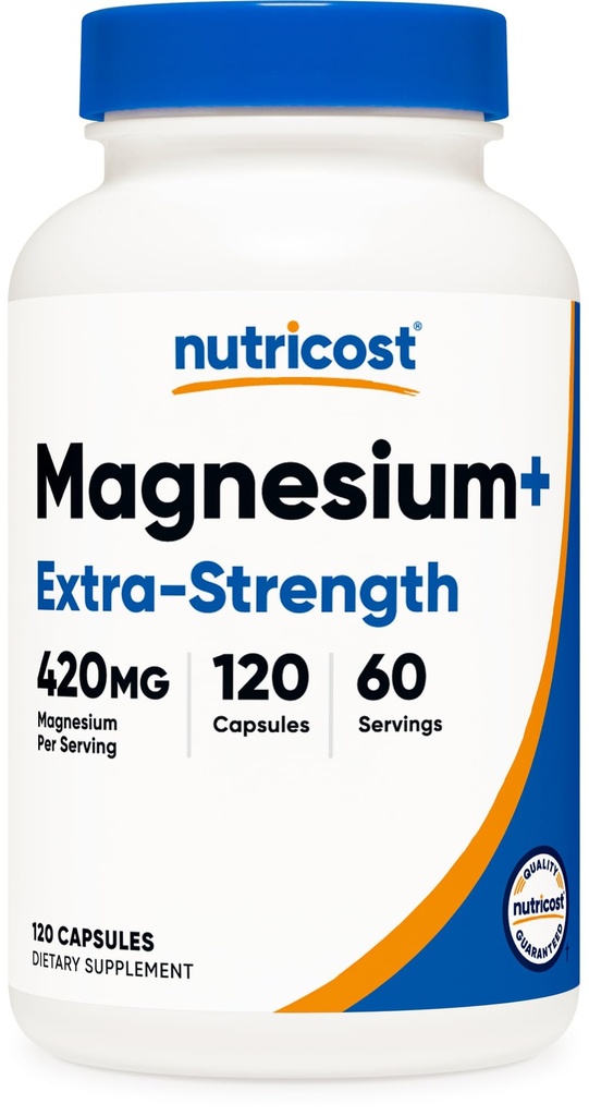 Nutricost Magnesium Glycinate 420mg, 120 Capsules - 60 Servings, Non-GMO, Gluten Free, Vegetarian Friendly