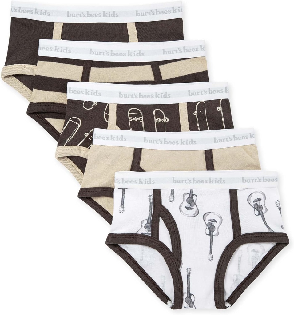 Burt's Bees Baby Toddler Boys' Underwear, Organic Cotton, Tag-Free Comfort Briefs