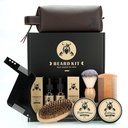 Kit d'entretien des barbes Cadeaux pour les hommes, Kit de grooming de 9 pcs, Kit de club de barbe est un cadeau unique pour les hommes pour papa mari garçon ami, anniversaire de la fête des pères anniversaire mariage Noël idées cadeaux pour lui patron