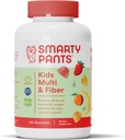 SmartyPants Gummies multivitamine pour enfants et supplément fibreux : vitamine D3, C, vitamine B12, B6, A, zinc, biotine, inositol, gommes fibreuses, trois arômes de fruits, 120 comtes (30 jours)