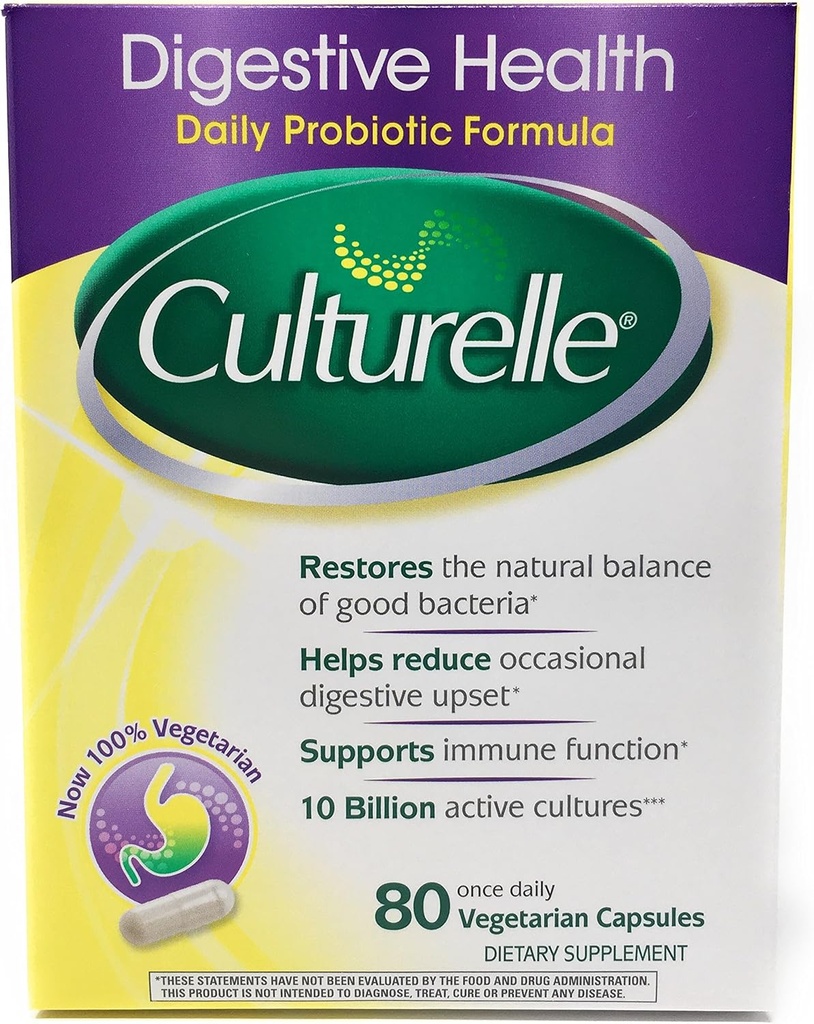 Culturelle Digestive Health Probiotic - 2 boîtes, 80 capsules