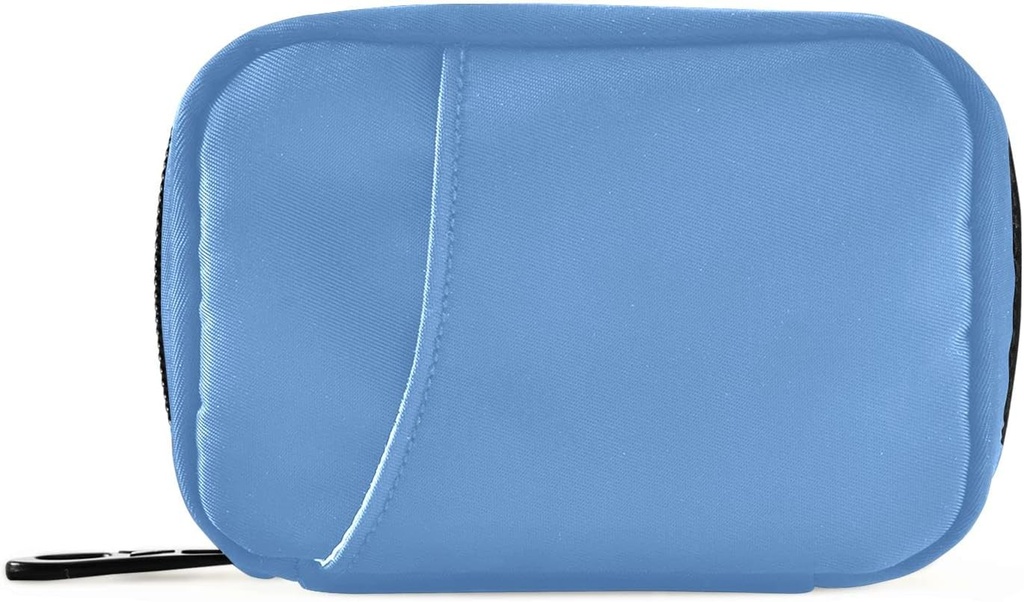 Pill Box 7 Day Pill Case Travel Pill Organizer Bag with Zipper Portable Weekly Case Compact Size for Vitamin Supplement Holder, Solid Color Sky Blue