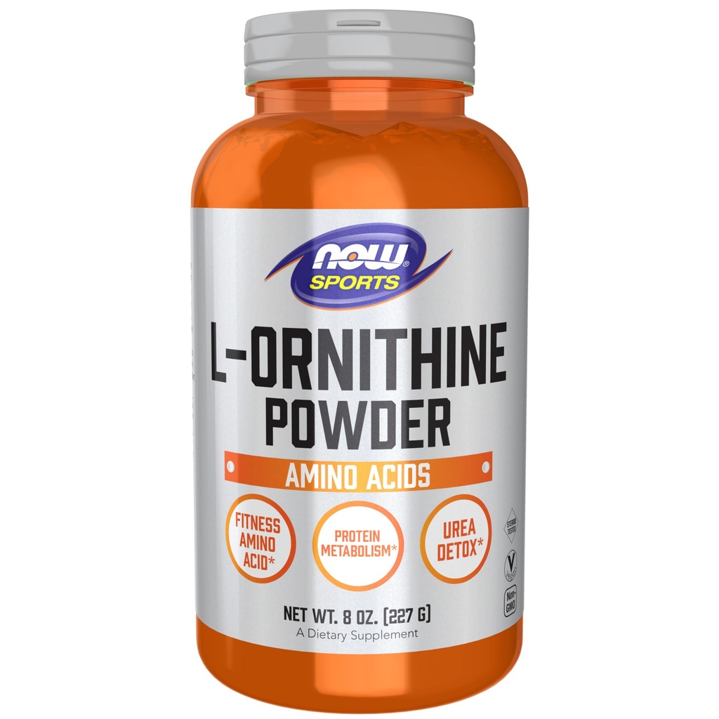 MAINTENANT Aliments Sports Nutrition, L- Ornithine Poudre, Métabolisme des protéines* et urée Detox*, acides aminés, 8-Ounce