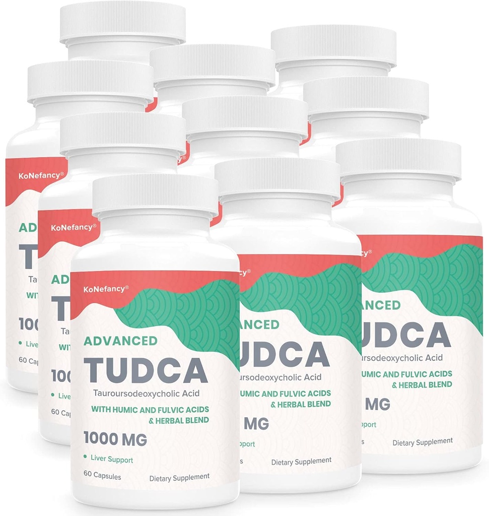 Suppléments hépatiques TUDCA 1000mg - 600 Capsules Vegan, Mélange de Thistle de Milk à base de plantes avec l'acide fulvic et humique pour le foie, santé digestif