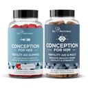 Conception naturelle de l'eu pour lui Capsules et Conception pour son bundle de Gummies - Suppléments de fertilité pour les hommes et les femmes - 60 Ct Capsules et 75 Ct Gummies