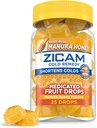 Zicam Cold Remedy Zinc gouttes de fruits médicamentées, Manuka Miel Saveur, homéopathique, médecine de raccourcissement du froid, raccourcit la durée du froid, 25 Compte