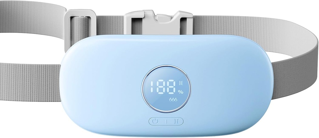 Paquette de chauffage portable Gaiatop pour les crampes d'époque, batterie rechargeable de 5000mAh, minuterie 2H, 3 niveaux de chaleur et 6 modes de massage pour la période de soulagement menstruelle Douleur, dos ou ceinture sans fil Belly pour les filles