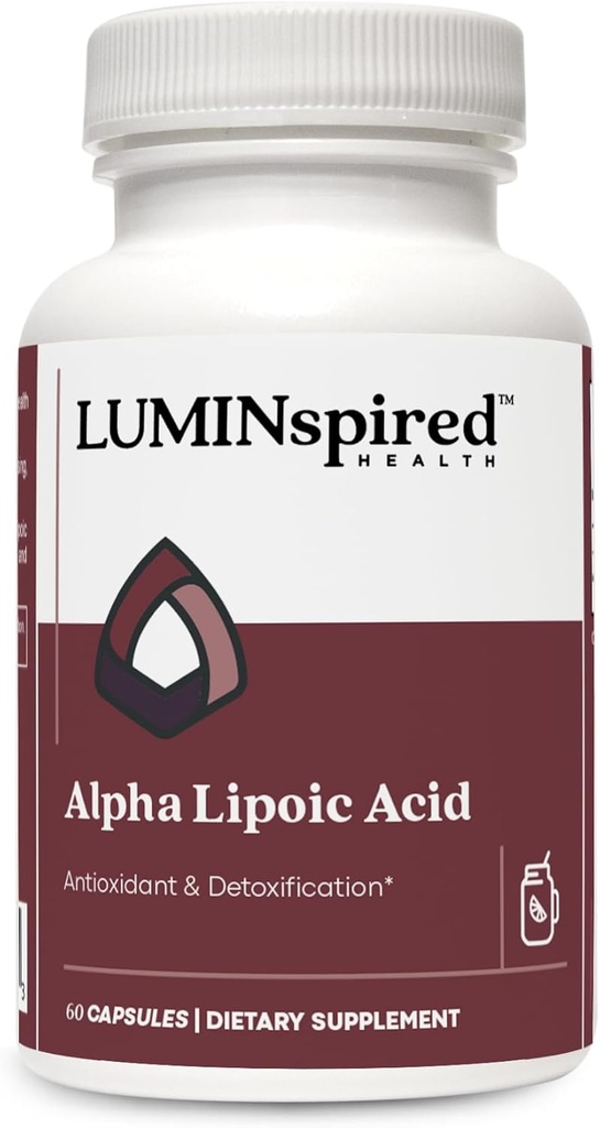 SANTE LUMINSPIRÉE Alpha acide lipoïque 600mg CR avec biotine 500mcg pour une meilleure absorption, 60 comprimés végétaliens, soutient la fonction antioxydante, le métabolisme du glucose et le supplément de nervosité sain, sans gluten