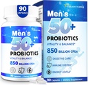 Probiotiques pour hommes, Probiotique avancé 50+ hommes Probiotique, Gut complet et soutien énergétique avec 850 milliards CFU, 1800mg Prébiotiques Fibre – sur mesure Wellness hommes probiotiques pour la santé intestinale plus de 50, 90 Capsule