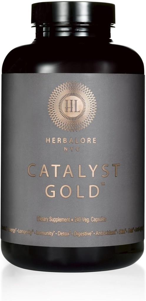 Supplément naturel Catalyst Gold Superfood pour l'immunité, la digestion, les cheveux, la peau et les ongles (240 capsules)