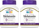 21st Century, Melatonin Quick Dissolve Tablets 10 mg, White, Cherry, 120 Count (Pack of 2)