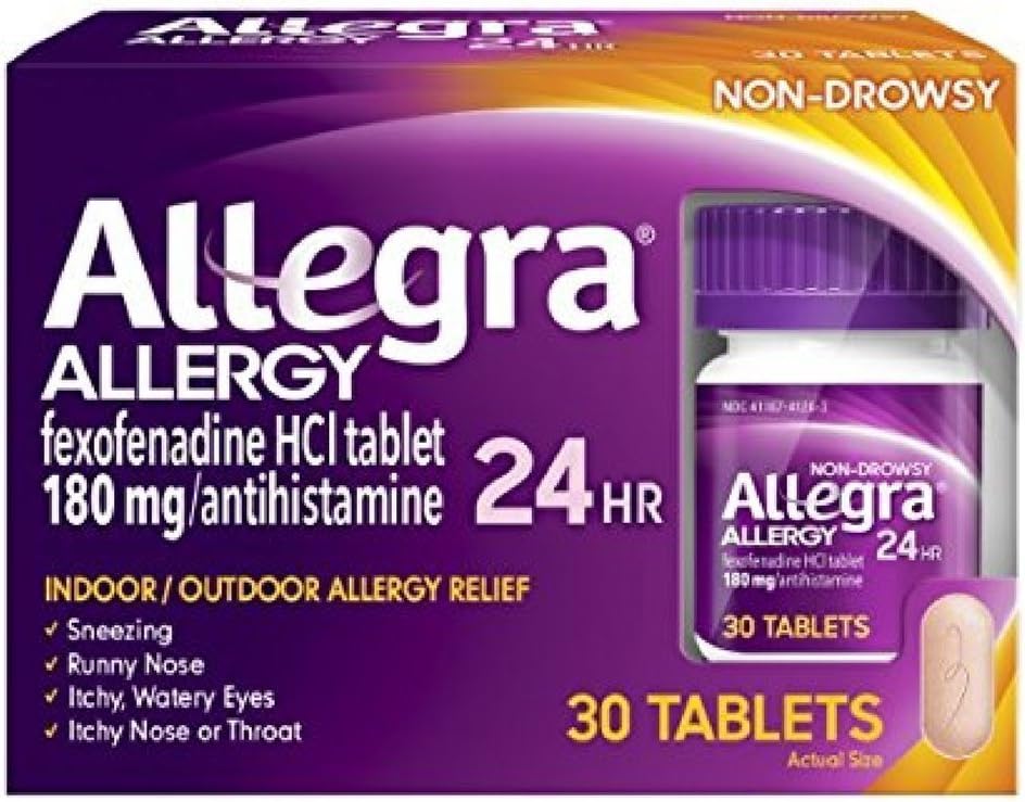 Allegra 24 heures comprimés allergiques 30 comprimés (paquet de 2)