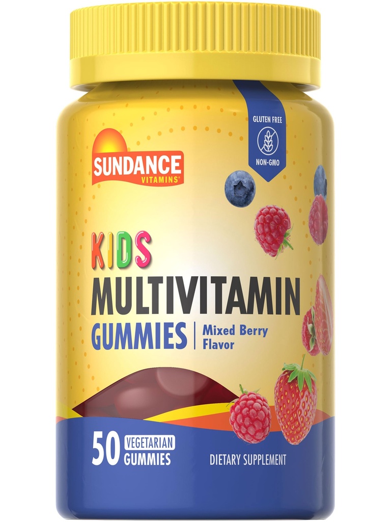 Sundance Kids Multivitamine Gummies avec des vitamines D3, C, B12, et Zinc. 50 Comte.