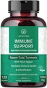 Capsules de soutien immunitaire - Supplément de soutien immunitaire 120 Capsules faites avec Neem biologique, Tulsi, Amla & Turmeric, Améliorer le bien-être et la fonction immunitaire.