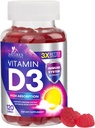 Vitamine D3 Gummy 5000 UI (125 mcg) - Supplément alimentaire Vitamines D pour les femmes et les hommes - Bone, Dents, Muscle & Immunissance Soutien de la santé, haute puissance VIT D3 Nature's Non-OGM & sans gluten - 120 Gummes