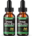 2 Pack Pine Pollen Tecture - Bio Pine Pollen Poudre Extrait liquide de gouttes pour le soutien immunitaire, sans sucre supplément naturel à base de plantes - Vegan Pine Pollen gouttes 4 Fl.Oz.