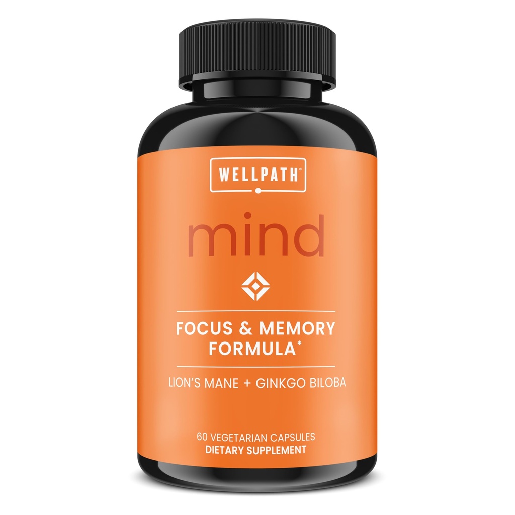 WellPath Mind Cerveau Supplément pour la mémoire et le focus avec le Lion's Mane.