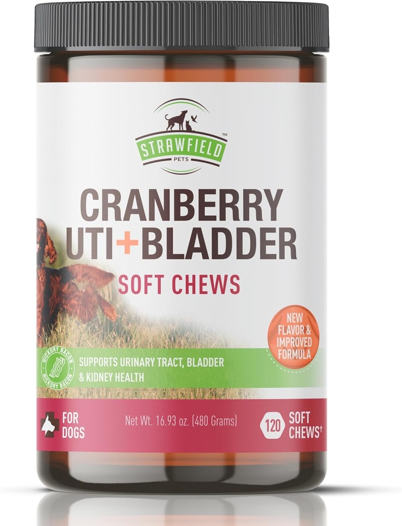 Cranberry Bladder & UTI Chews for Dogs - D-Mannose + Vitamine C for Urinary Tract Support - D'incontinence pour chien & supplément de contrôle de la vésicule