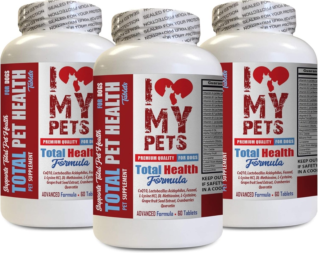 I LOVE MY PETS LLC Immunity for Dogs - Dog Total PET Health - Premium Formula - Best Complex - Dog Vitamine b Complex - 3 bouteilles (180 Treats)