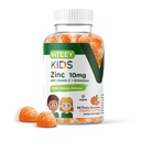 Viteey Zinc for Kids Gummies 10mg, with Vitamin C & Echinacea - 60 Count | Immune Support, Powerful Natural Antioxidant, Kids Zinc Vitamin Supplement - Vegan, Gelatin Free - Orange Flavor Gummy