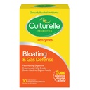 Culturelle Bloating & Gas Defense, Enzymes digestifs et probiotiques pour la santé digestive, 30 capsules, soutient l'indigestion occasionnelle et le malaise