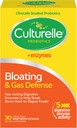 Culturelle Bloating & Gas Defense, Enzymes digestifs et probiotiques pour la santé digestive, 30 capsules, soutient l'indigestion occasionnelle et le malaise