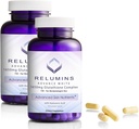 Relumins 1650mg Complexe L-Glutathion avec acide hyaluronique, acide alpha lipoïque, HIPS Rose, vitamine E et Riboflavine, antioxydant, hydratation de la peau et bien-être, fabriqués aux États-Unis – 90 Capsules x 2 bouteilles
