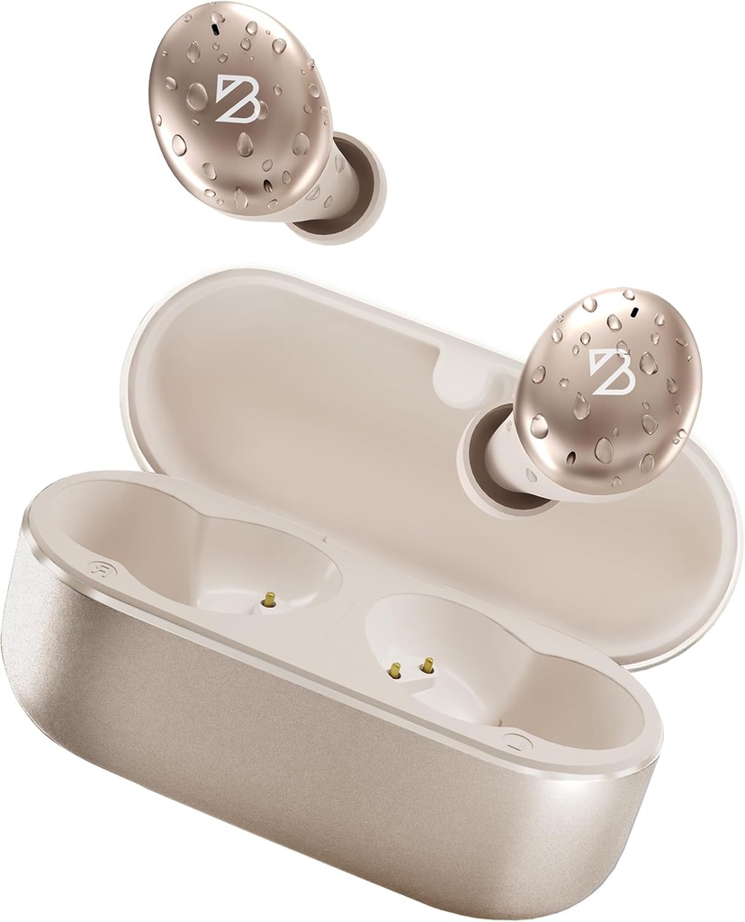 Back Bay Audio Tempo 30 Wireless Earbuds for Small Ears - Award-Winning Sound, Sweatproof Bluetooth Earbuds, Comfortable Ear Buds for Women, Gold Earphones Small Ear Canals, Long Battery Headphones