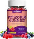 Gommies de potassium, Supplément de potassium chétif 1000mg pour les adultes, soutien des crampes de jambes et santé musculaire pour les femmes et les hommes - sans sucre, Vegan,60 comte