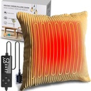 Couvercle d'oreiller chauffé à créatrill 18x18 (pas d'insert d'oreiller), plaque de chauffage menstruelle pour le soulagement de la douleur au dos, plaque de chauffage pour crampes