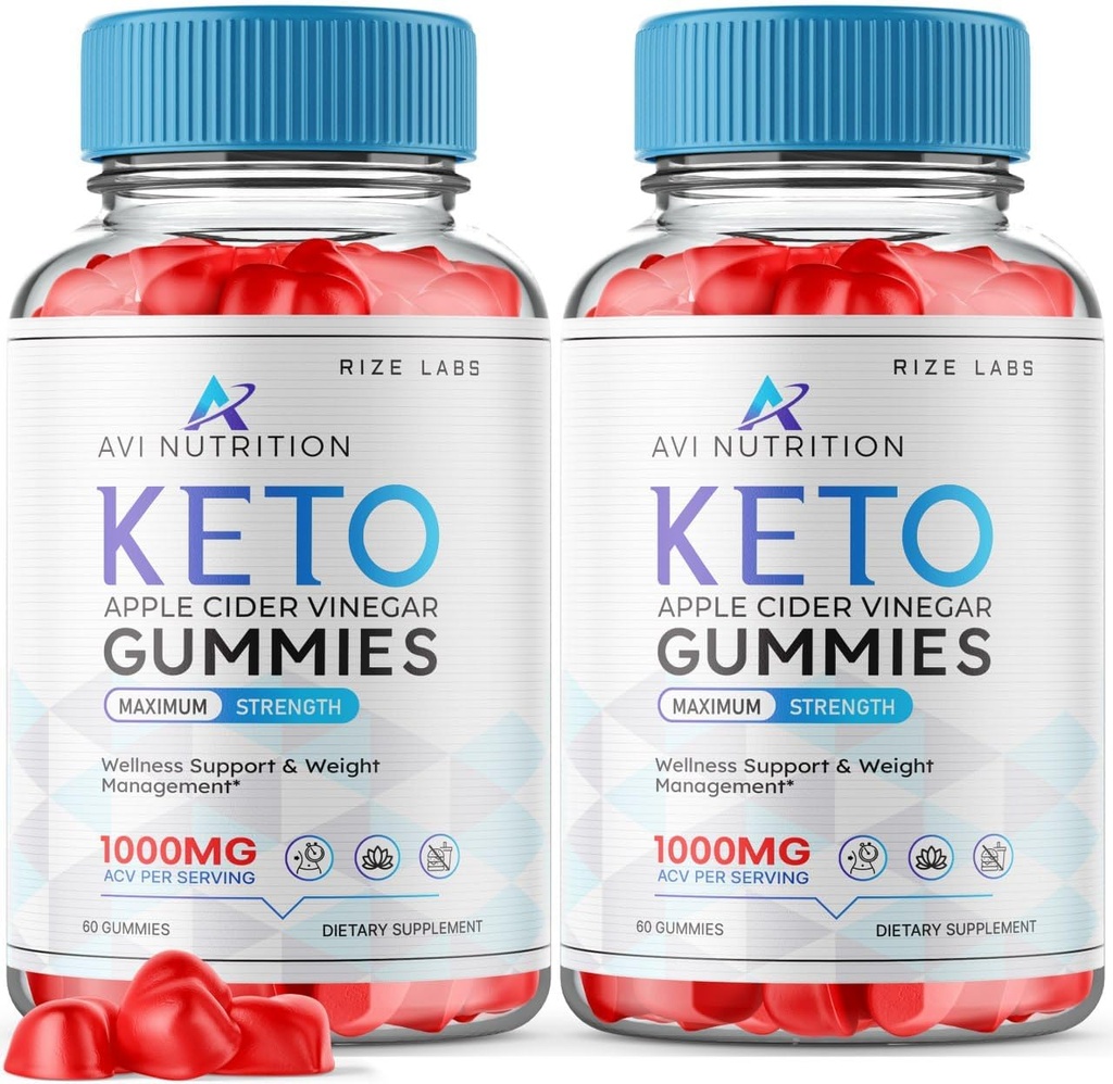 (2 Pack) Avi Nutrition Gummies kéto, Avi Nutrition Keto, ACV avancé perte de poids Gummy, Keto + supplément de vinaigre de cidre de pomme, Avi Nutrition pour stimuler le métabolisme, AviNutrition Keto ACV Gummies Avis (120 Gummies)