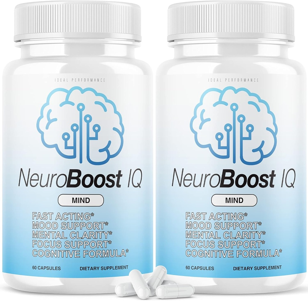 (2 Pack) Supplément Neuro Boost IQ Pilules cérébrales Mind Ben Carson Neurobooster Neuroboostiq (120 Capsules)