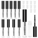 Adecco LLC AHIER 10 pcs Conteneur de tube de bouteille vide réutilisable 4ML pour l'huile de croissance de cils/mascara avec brosse pour la maison et le voyage (10p)...