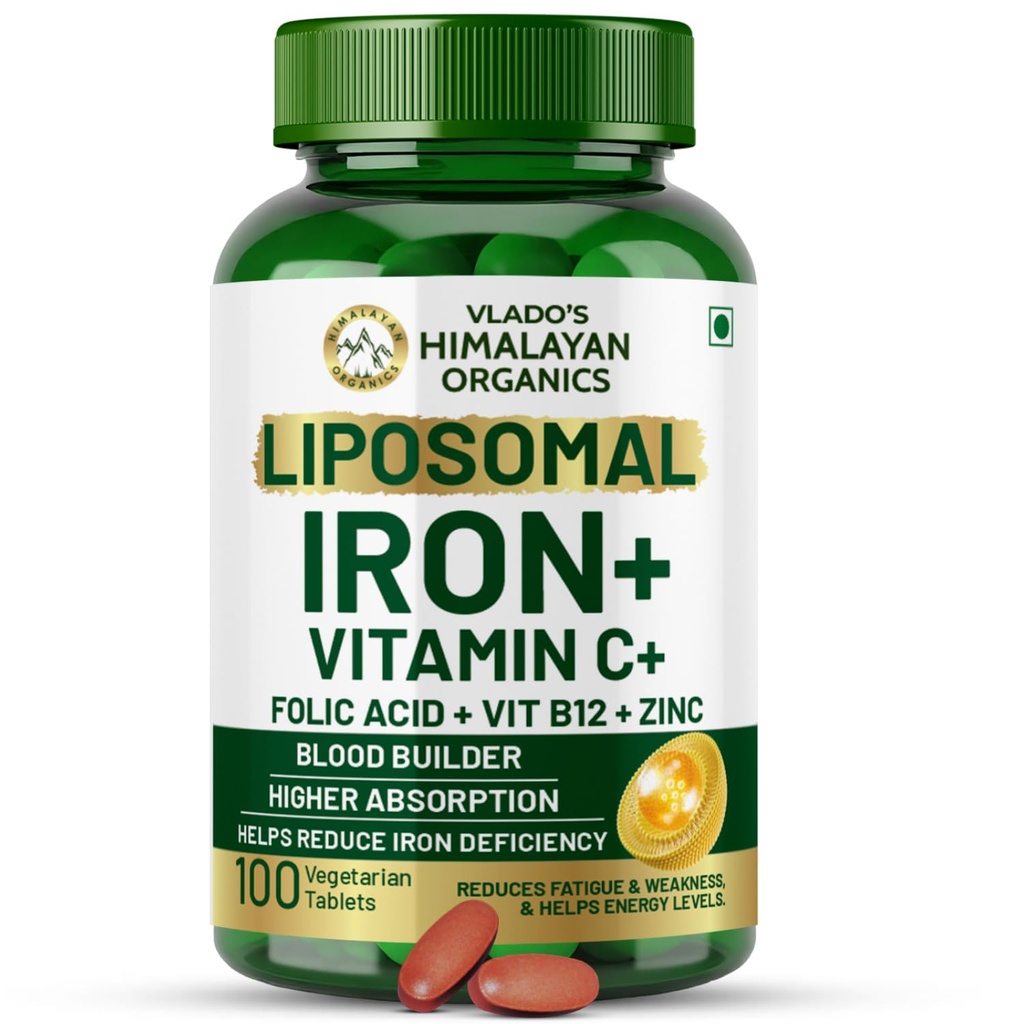 HIMALAYAN Organics Organics Fer chélaté avec la vitamine C, B12, zinc et acide folique.
