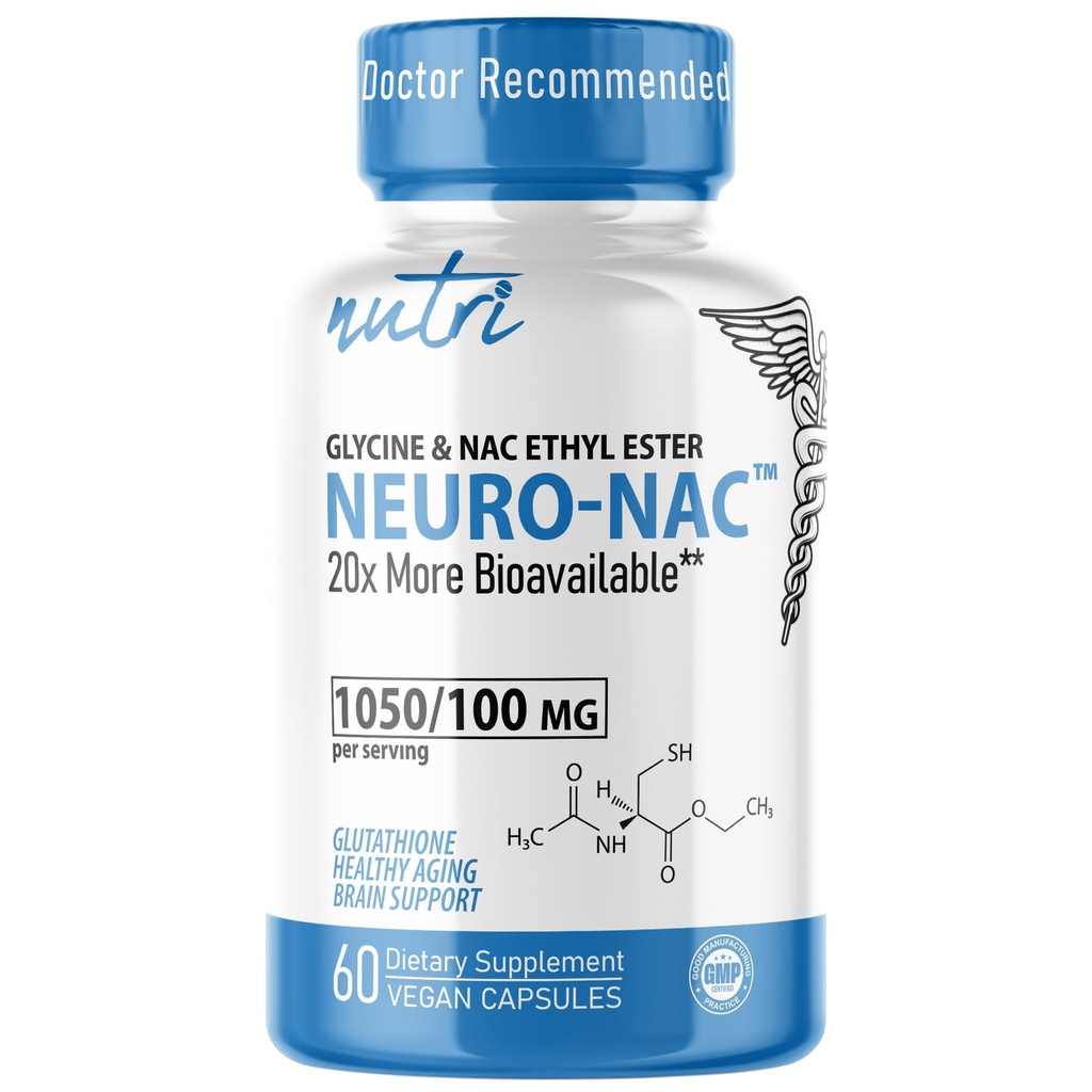 Supplément Neuro NAC N-acétyl Cystéine Ethyl Ester - 20x Plus Biodisponible que NAC 600 mg - Boost Glutathion 10x Plus que Glutathion Liposomique - N acétyl Cystéine Ethyl Ester - NACET (60 capsules)
