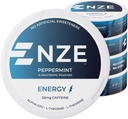 Pochettes NZE Caféine Nootropic (Peppermint) - Pochettes énergétiques avec 50 mg de caféine, Alpha GPC, L-Tyrosine et L-Theanine sans sucre ou édulcorants artificiels - 15 Pochettes sans nicotine par boîte - 5 Pack