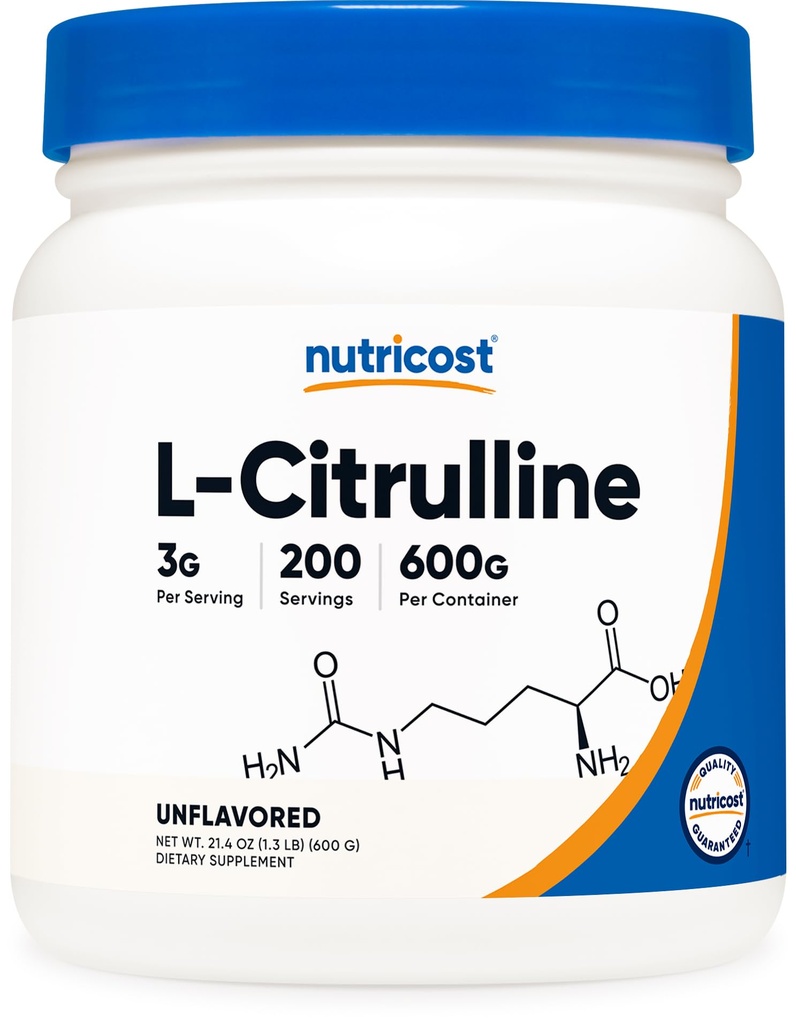 Nutricost Pure L-Citrulline (Base) Poudre (600 grammes)