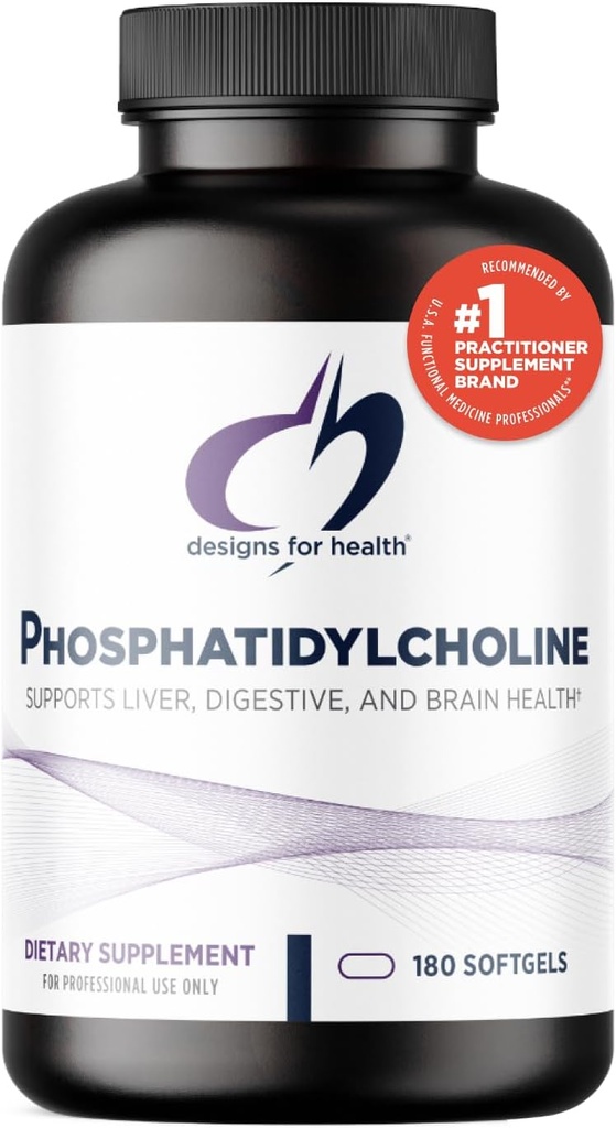 Conceptions pour la santé Phosphatidylcholine Softgels - Supplément Phosphatidyl Choline de Soy Lécithine pour soutenir le foie + Santé du cerveau (180 Softgels)