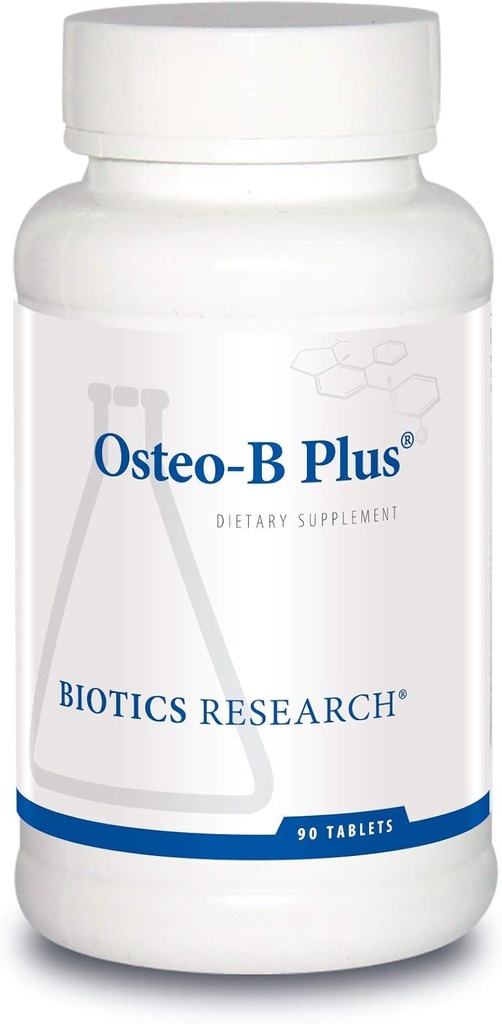 Recherche en biotique Osteo B Plus Soutien optimal à la santé osseuse avec vitamine K, Mg, Ca, Vieillissement en santé, Sulfates de chondritine purifiés 90 comprimés