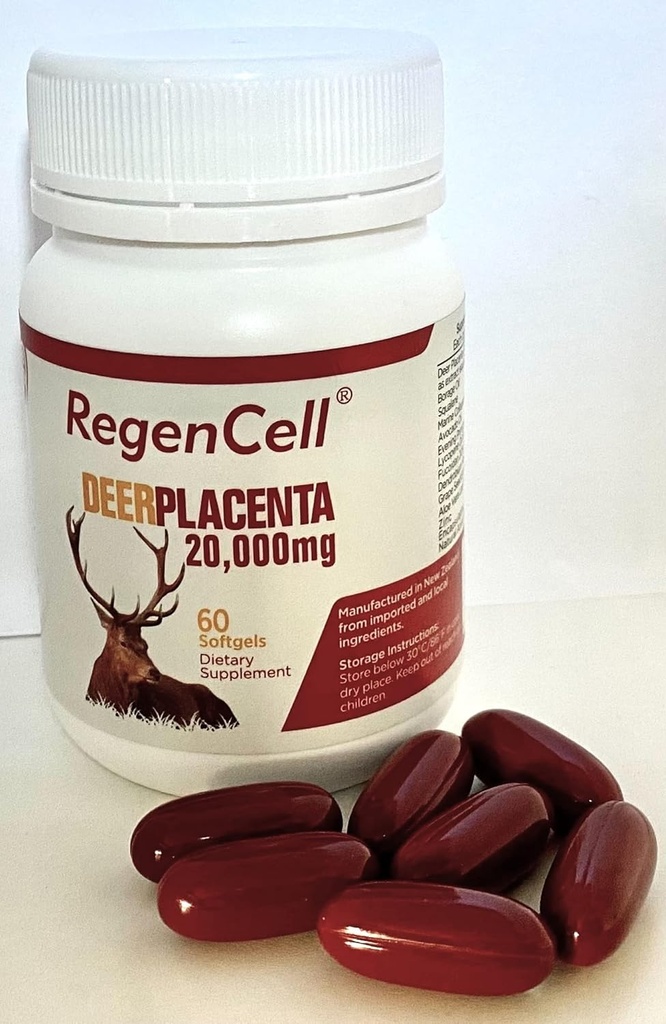 Deer Placenta 20 000MG -Skin Health Support- Rejuvening and Antiaging-Metabloic & Cellular Health-Immunity Boost-