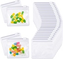 Nuanchu 96 pièces Pochettes à pilules Sacs Set à fermeture à glissière réutilisable Baggies en plastique transparent Auto-étanchéité Voyage Médecine Organisateur Stockage avec serrure à glissière pour la médecine et les petits articles