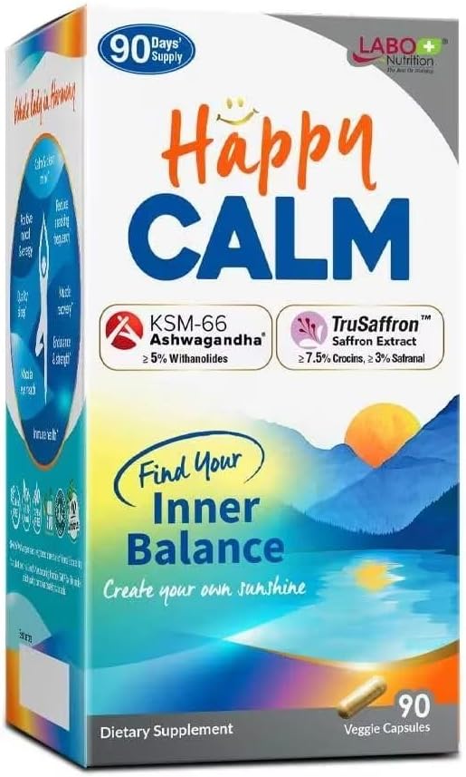 LABO Nutrition AdaptWell Ashwagandha Root Extract >7% withanolides (35mg), Rhodiola Rosea Extract >5% rosavins & Bioperine, for Relax, Adrenal, Immune & Thyroid Support, 90 Counts