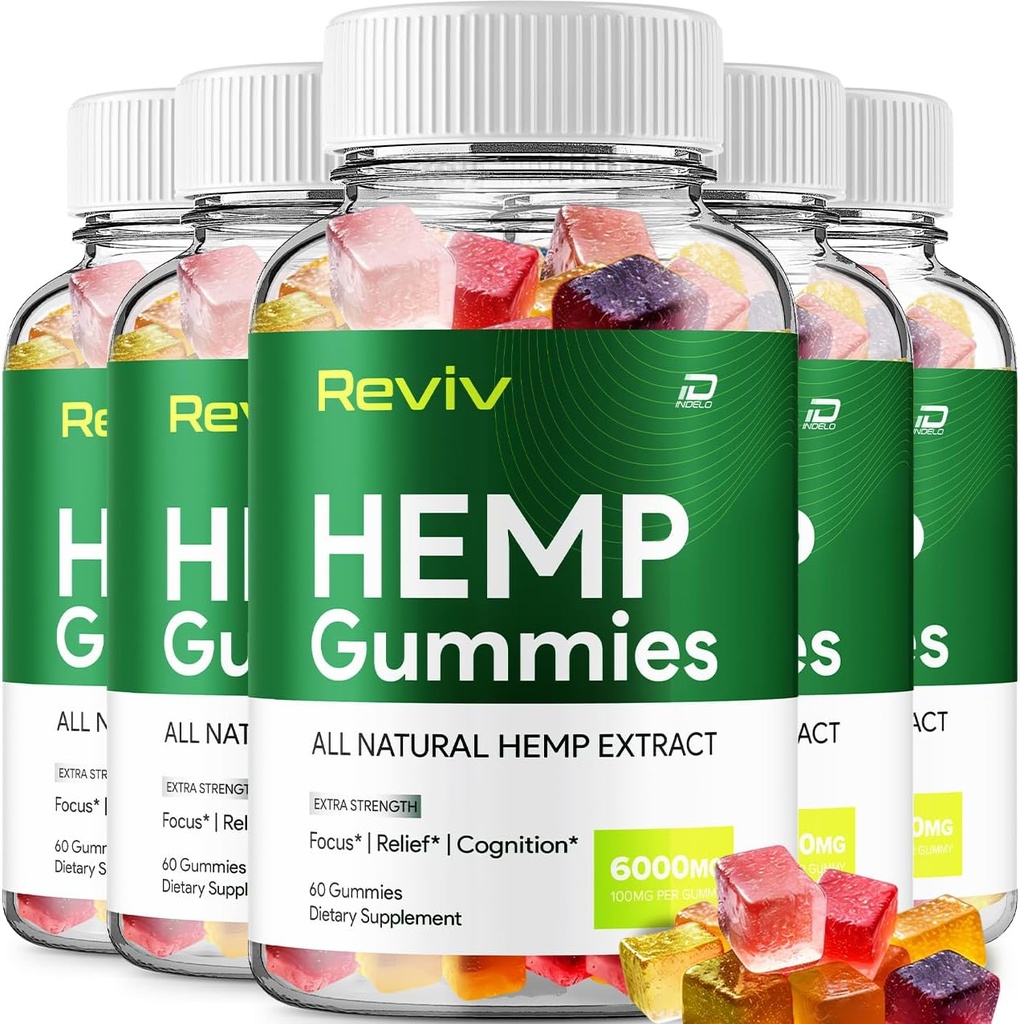 Reviv Hemp - avec extrait de graines de chanvre RevivHemp Gommies Acouphènes supplément à base de plantes, soutien à la santé et au mieux-être, tous naturels Reviv Hemp Gommy (5 Pack - 300 Gommies)
