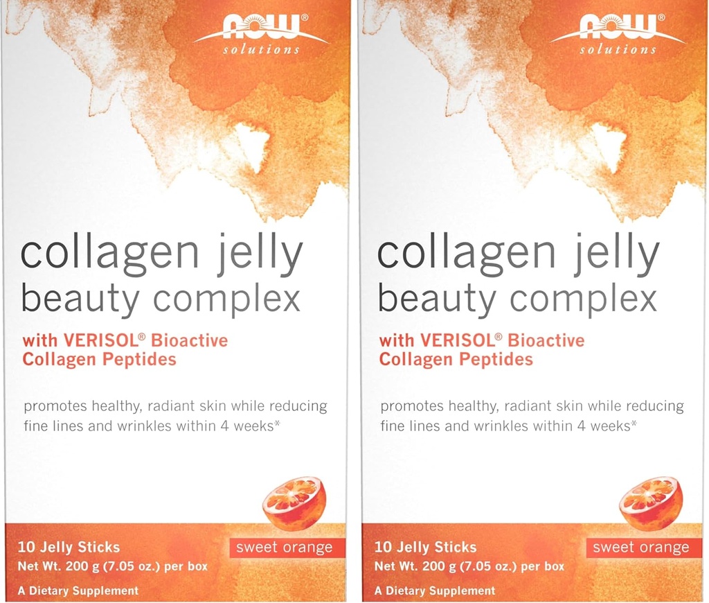 MAINTENANT Solutions, Collagen Jelly Beauty Complex, Sweet Orange Flavor, 10 Jelly Sticks (Pack de 2)